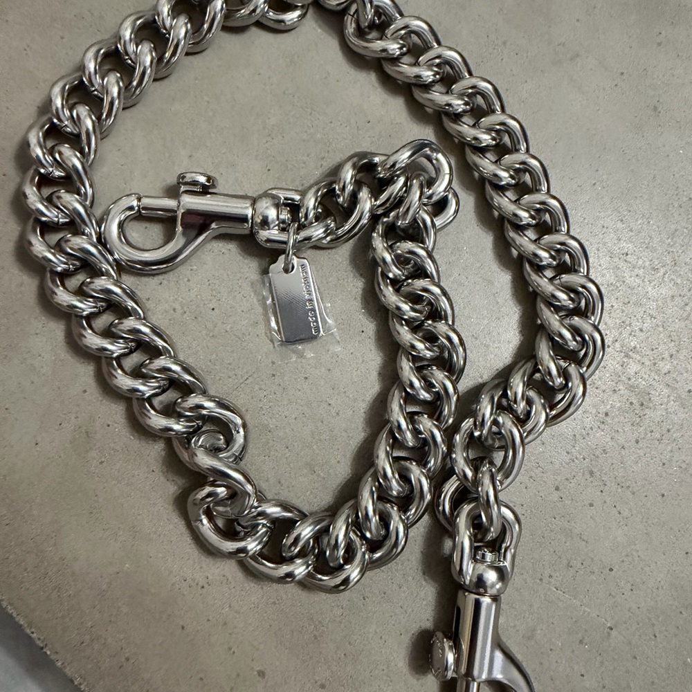Woman Coach Silver Chain Bag Strap